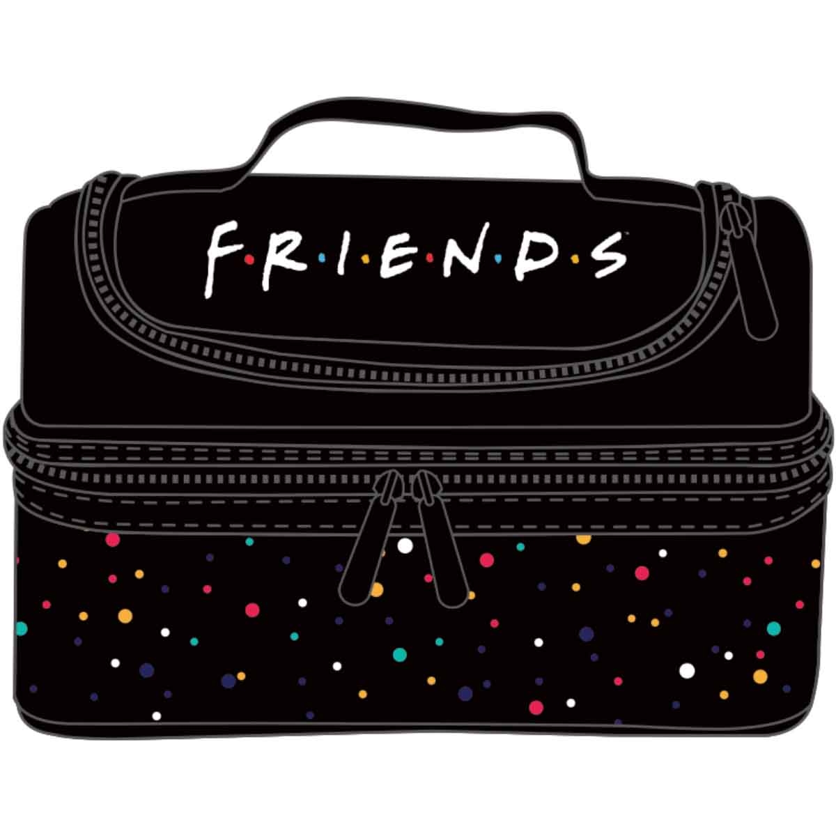 فريندز مجموعة حقيبة ظهر 4 في 1 مع حقيبة غداء وزجاجة ماء ومقلمة