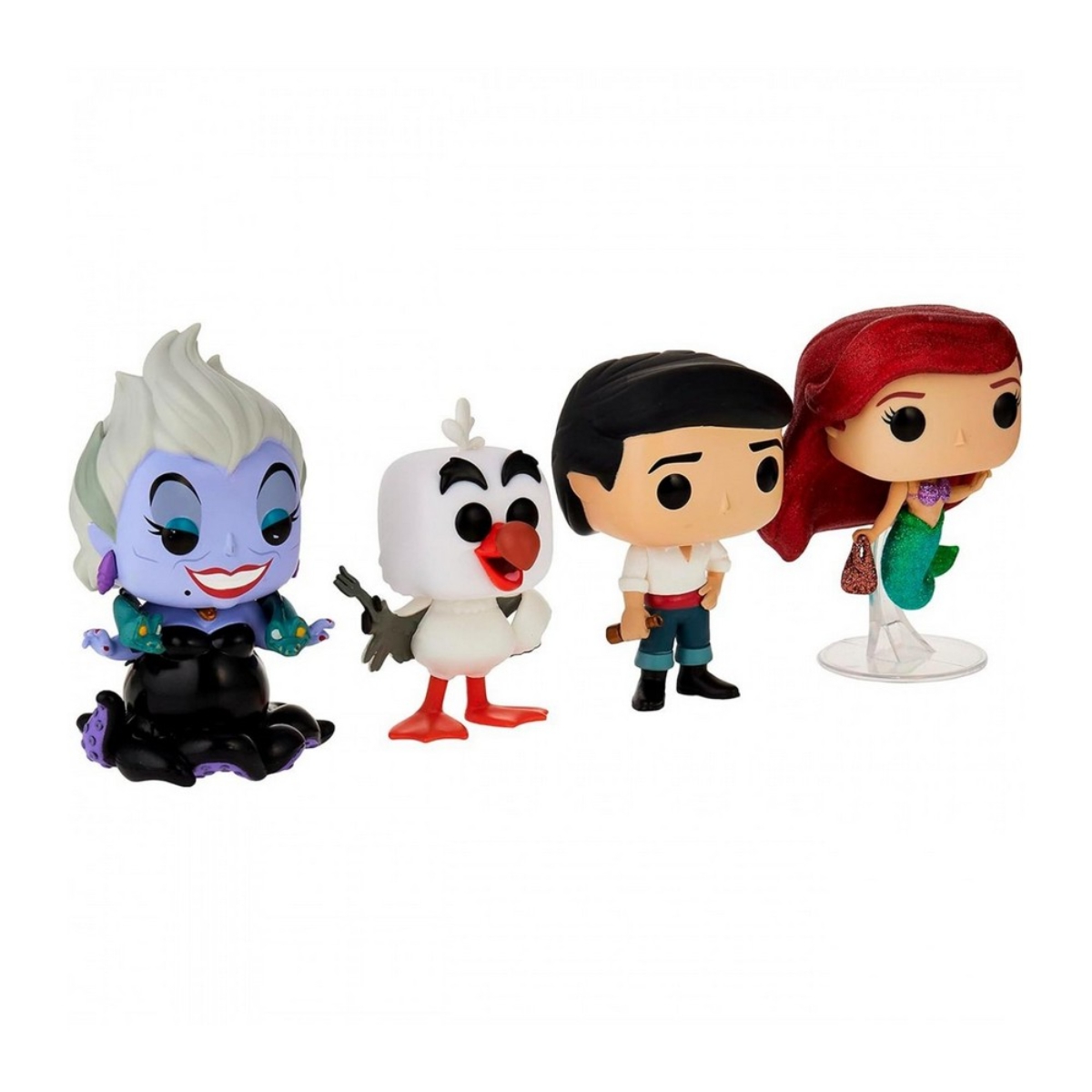 فانكو بوب! 4 إنش ديزني: ذا ليتل ميرميد مجسم برأس هزاز (إصدار حصري) للجنسين، 3-4 سنوات، مجموعة من 4