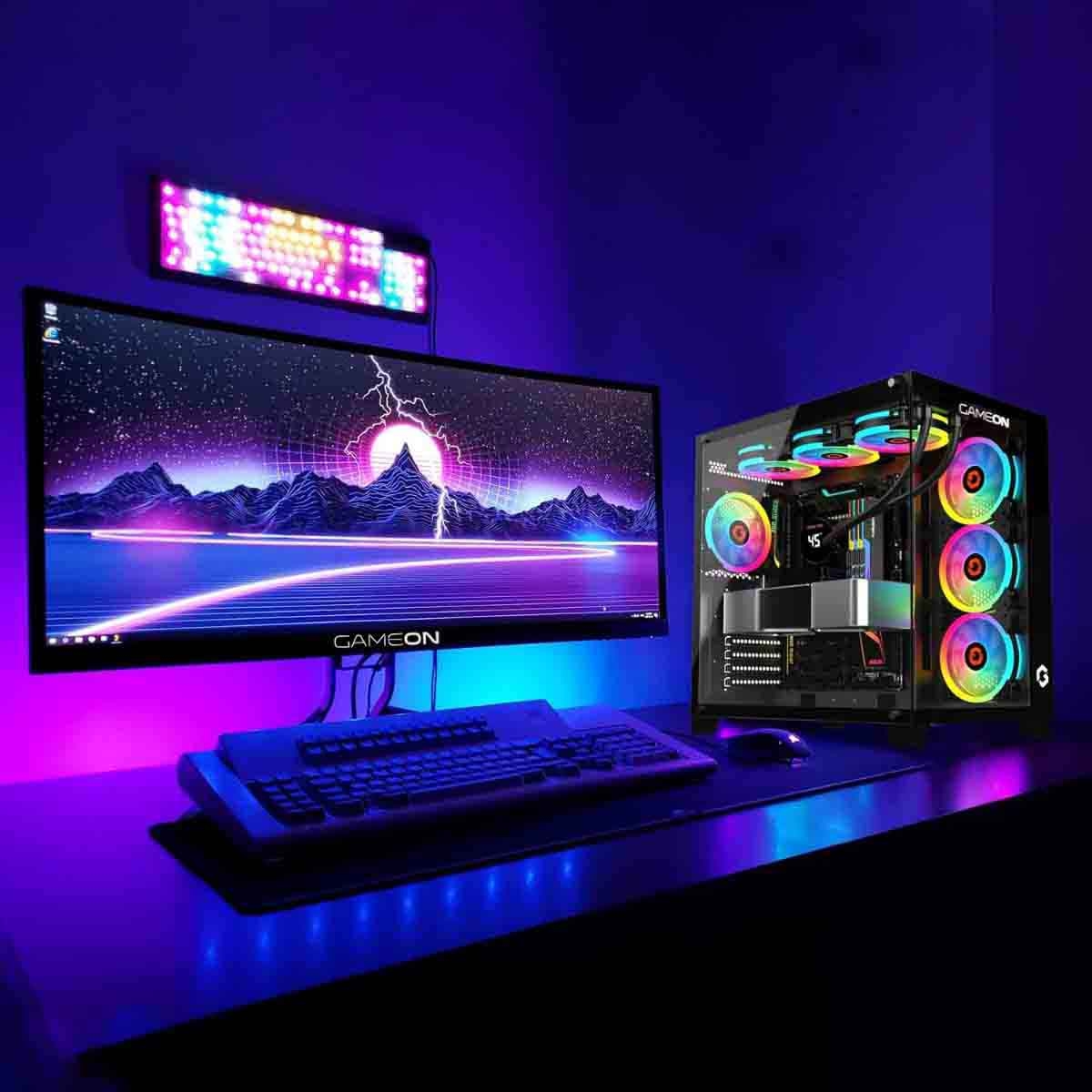 Game On Black Emperor Midnight Series Mid Tower Gaming PC Case