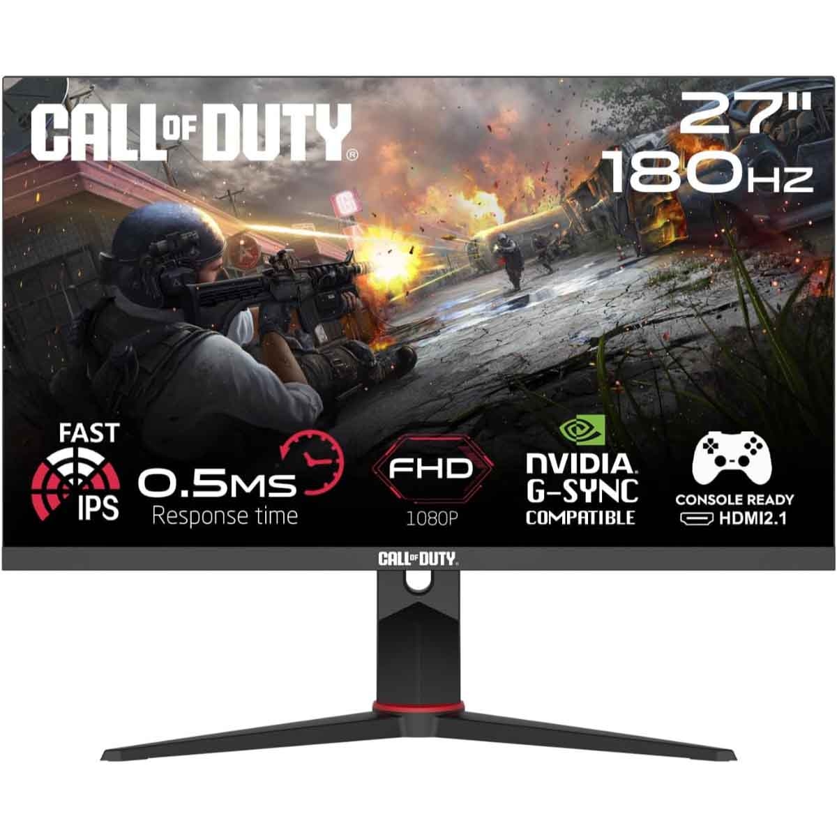 جيم أون شاشة ألعاب FHD بحجم 27" 180Hz Fast IPS إصدار Call Of Duty سوداء موديل COD27FHD180IPS