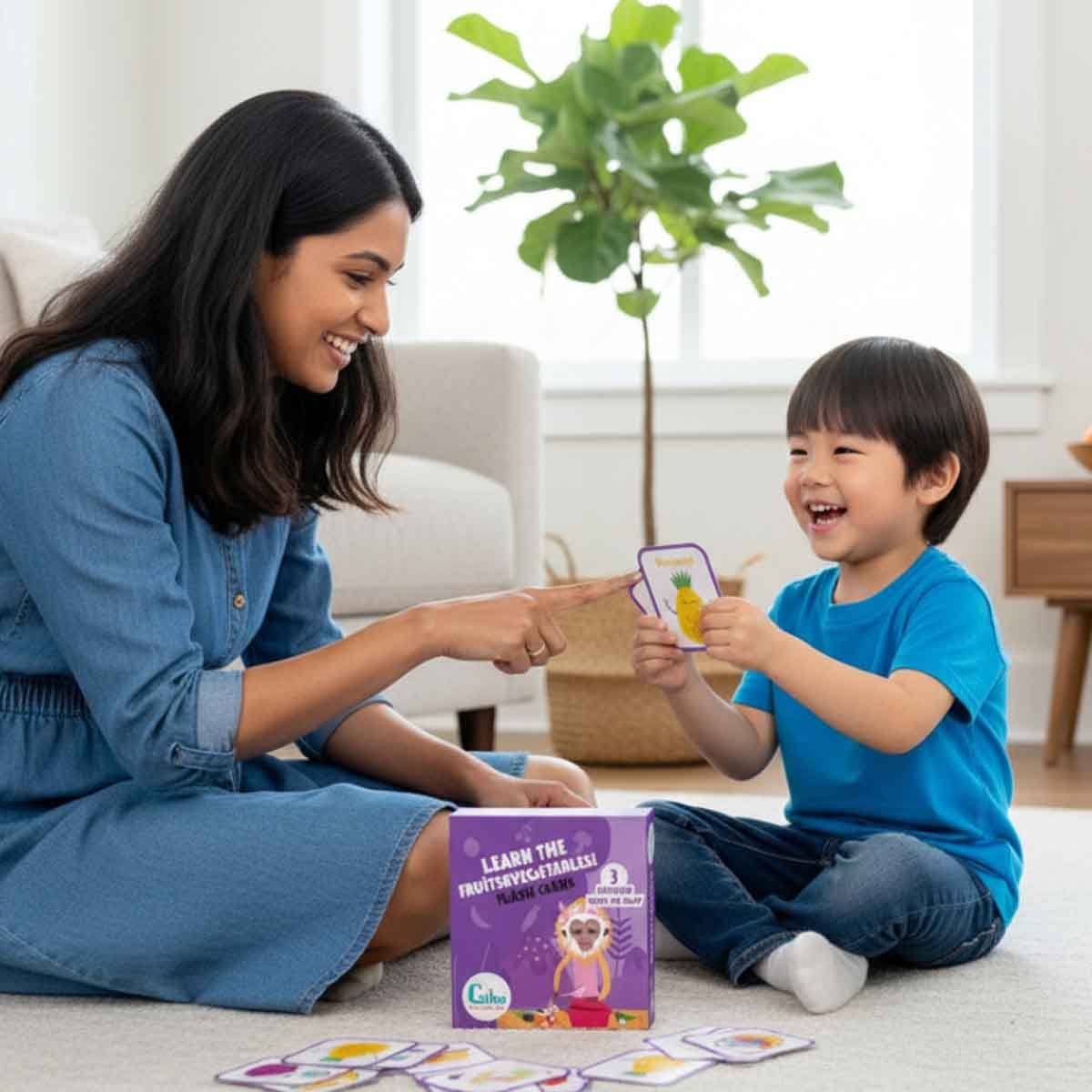 Gibo Learn The Fruits & Vegetables Parts Flash Card Unisex, 3-4 Years