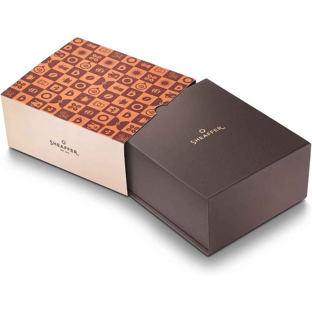 Sheaffer 100 9374 Coffee Edition Matt Brown Medium Fountain Pen with Skrip Brown Coffee Scented Ink Gift Set