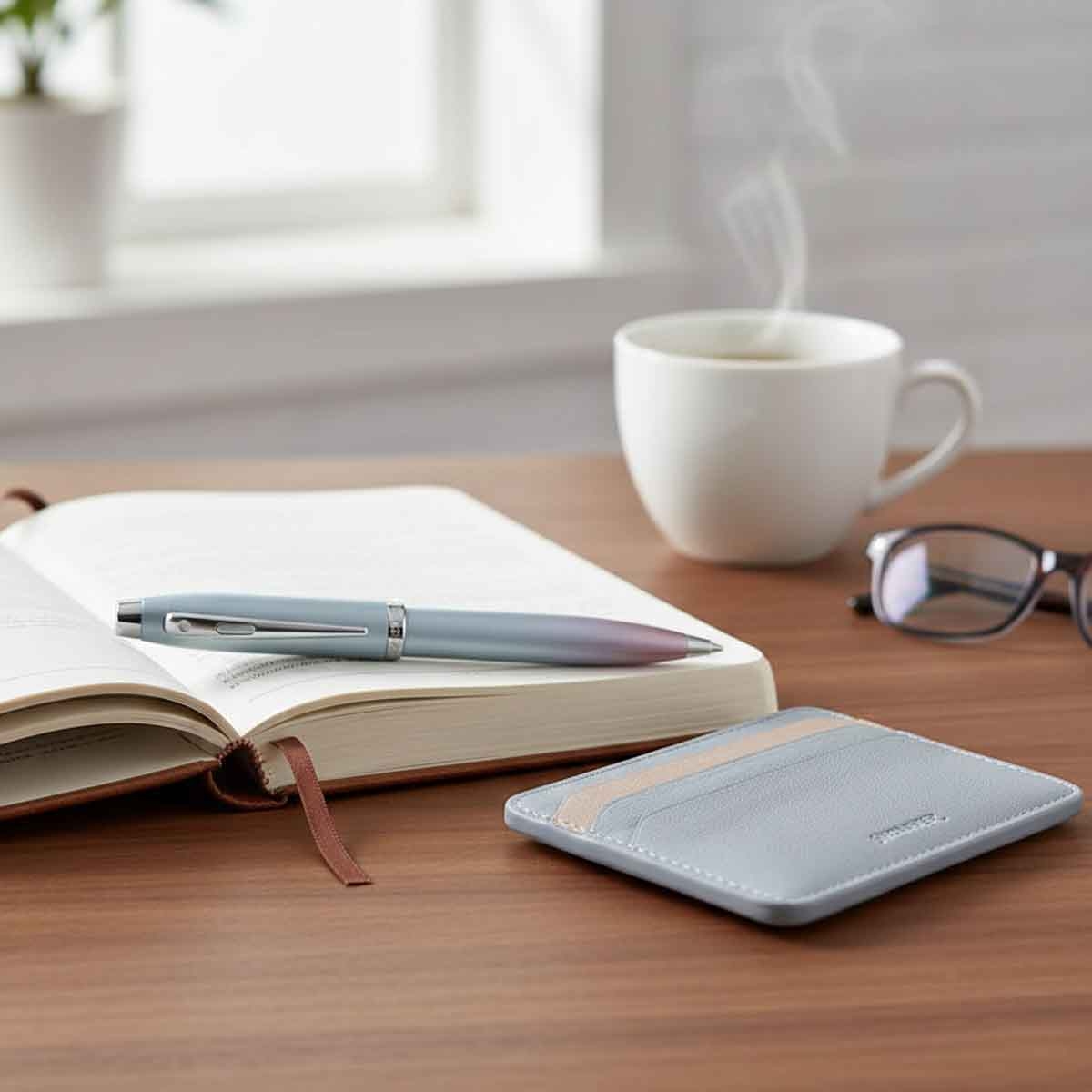 Sheaffer Expressions 100 9376 Pearlised Gradient Ballpoint Pen with Jelly Pastel Credit Card Holder Gift Set