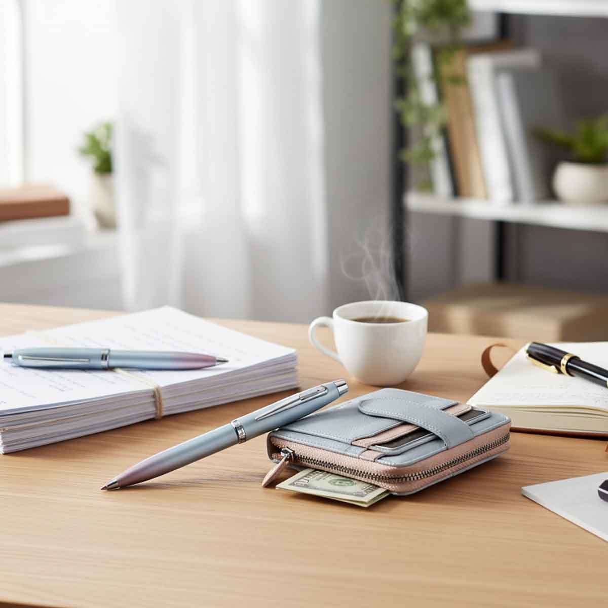 شيفر طقم هدية قلم حبر جاف 100 تدرج لؤلؤي مع محفظة جيلّي باستيل