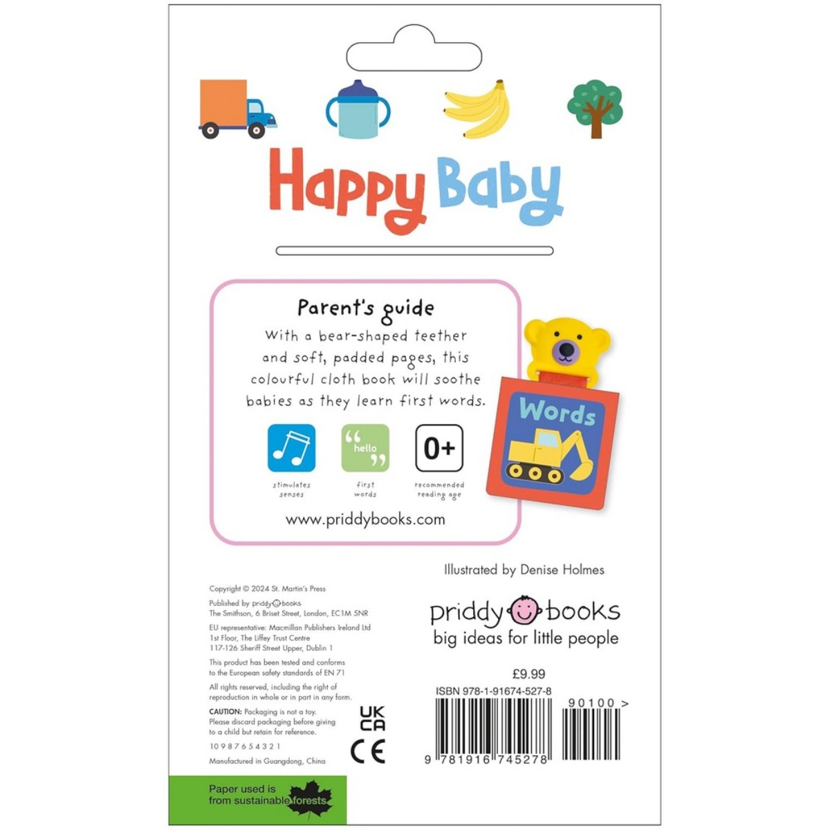 Happy Baby Words: كتاب قماشي ومهدئ للتسنين تأليف روجر بريدي - 3 أكتوبر 2024