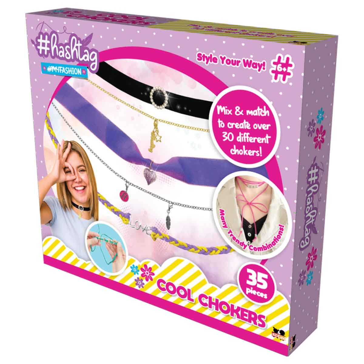 هاشتاغ طقم حِرف لصنع عقود تشوكر للبنات، 5-7 سنوات