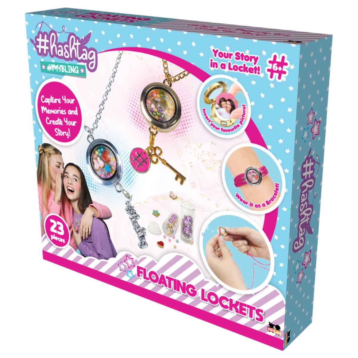 هاشتاغ طقم حِرف لصنع ميداليات عائمة للبنات، 5-7 سنوات