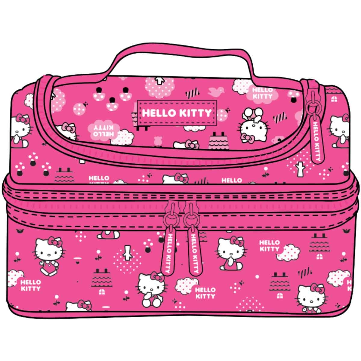 هيلو كيتي مجموعة حقيبة ظهر 4 في 1 مع حقيبة غداء معزولة وزجاجة ومقلمة