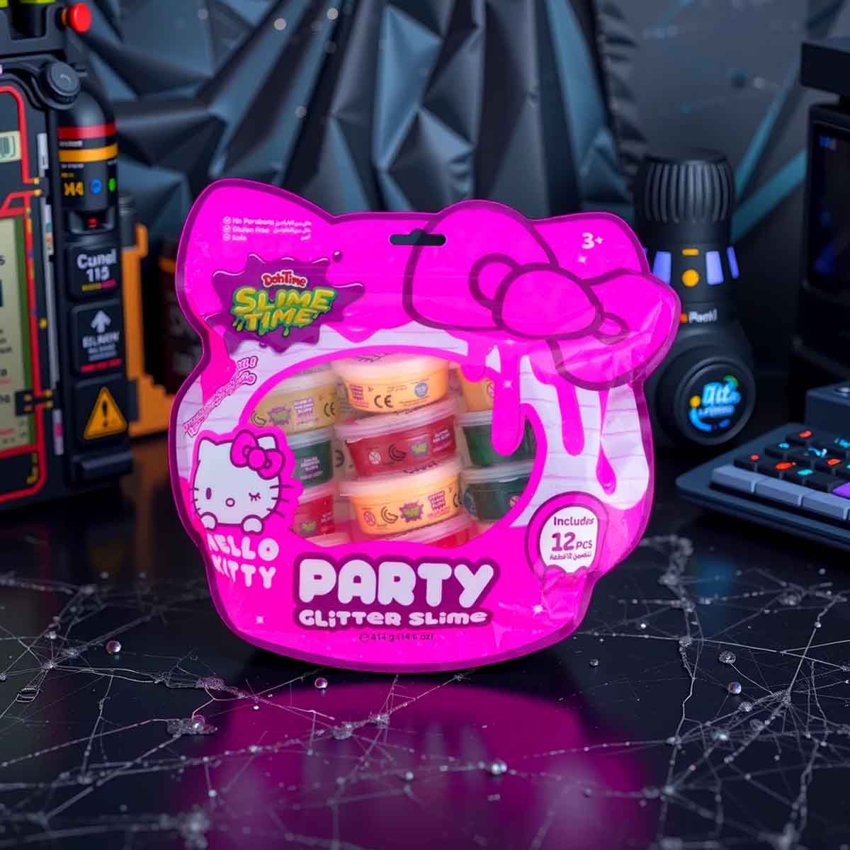 هالو كيتي مجموعة سلايم بريق الحفلة، للجنسين، للأعمار من 3 إلى 4 سنوات