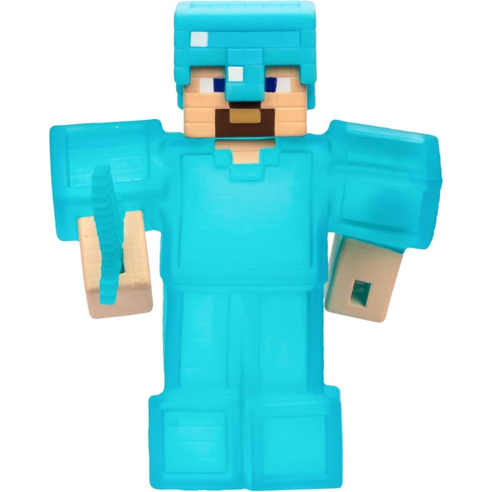 Heroes of Goo Jit Zu 4.5″ Minecraft Stretchy Characters Steve with Diamond Armor & Sword Action Figure Unisex, 5-7 Years