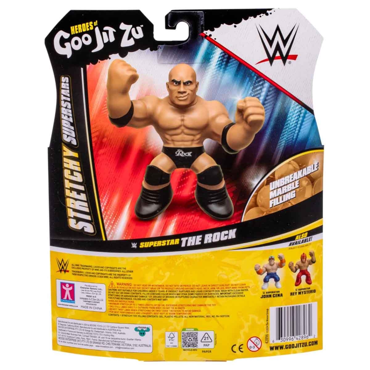 Heroes of Goo Jit Zu 5″ WWE Superstar The Rock Action Figure Unisex, 5-7 Years