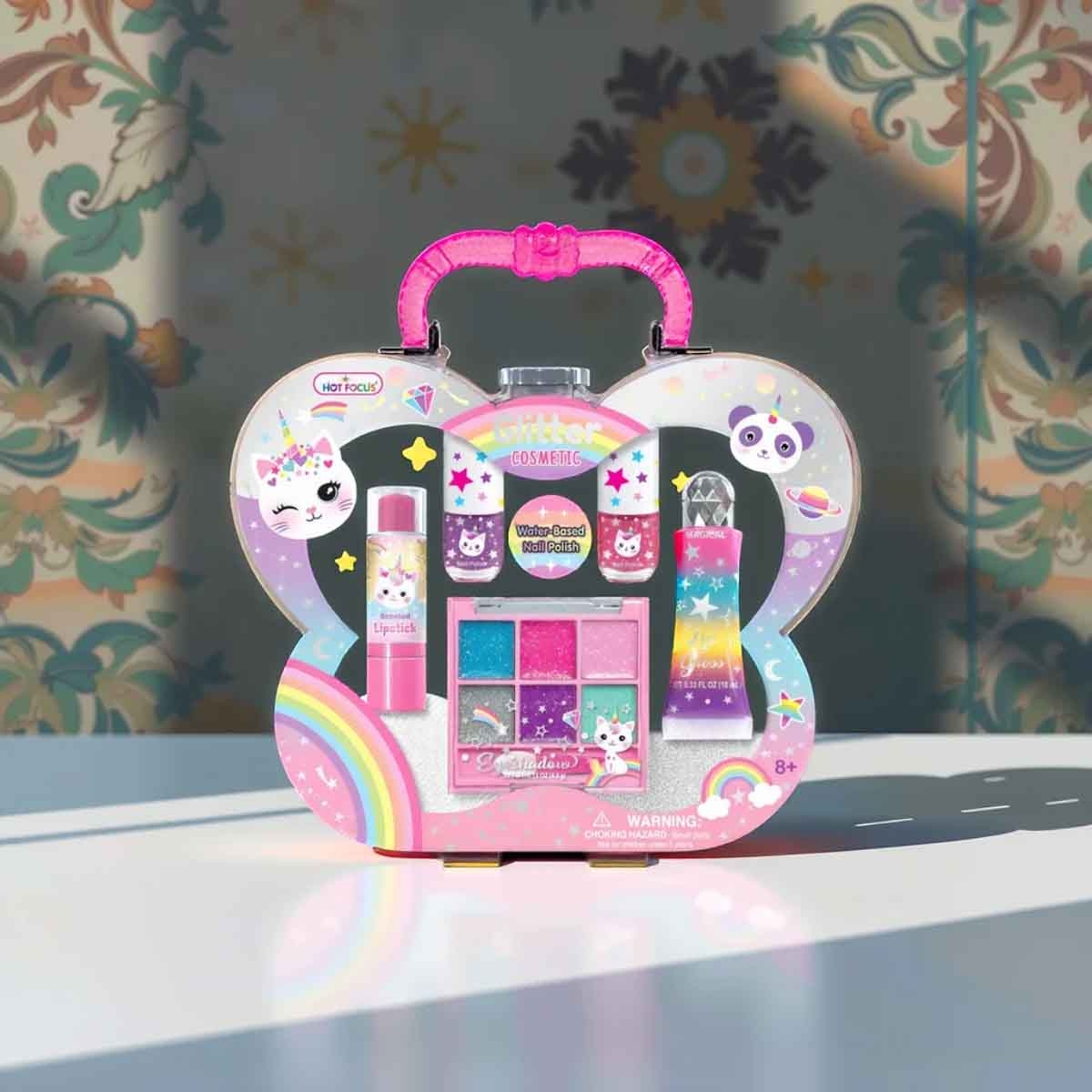 Hot Focus 068CAT Glitter Cosmetic Set Girls, 8-10 Years