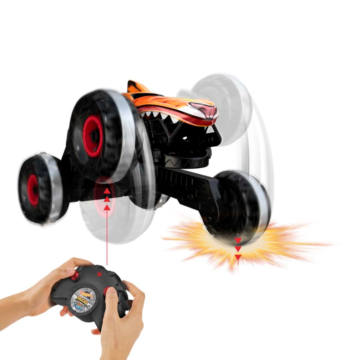 Hot Wheels 1:15 Scale Remote-Control Tiger Shark Monster Truck Unisex, 5-7 Years