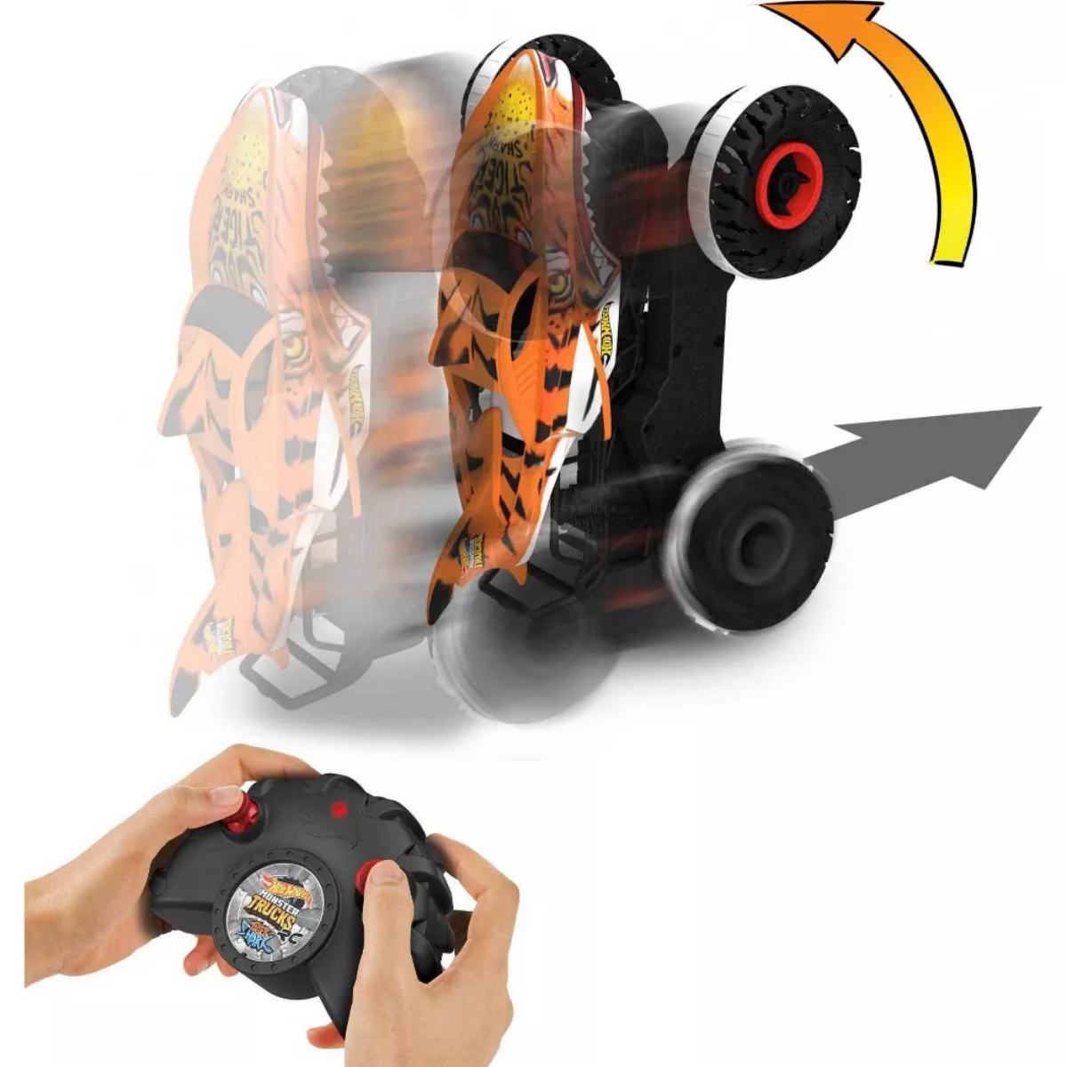 Hot Wheels 1:15 Scale Remote-Control Tiger Shark Monster Truck Unisex, 5-7 Years