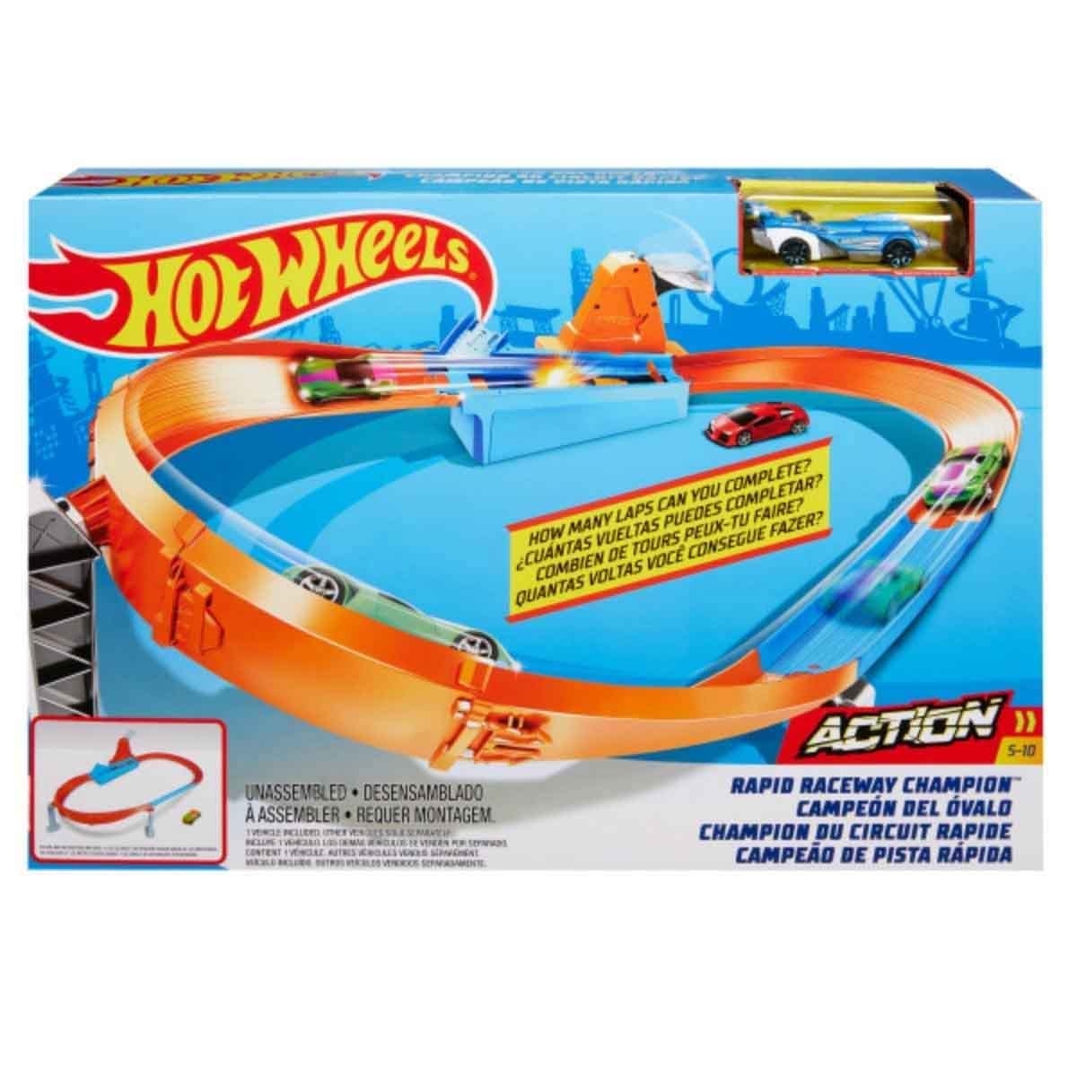 Hot Wheels Color Shifters Car & AL Rapid Raceway Champion Playset Bundle Unisex, 3-4 Years