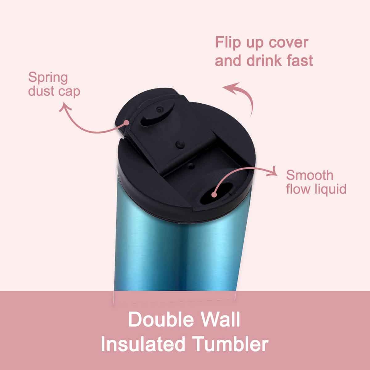 HYDROBREW 400ml Double Wall Insulated Tumbler Water Bottle Unisex, 3-4 Years