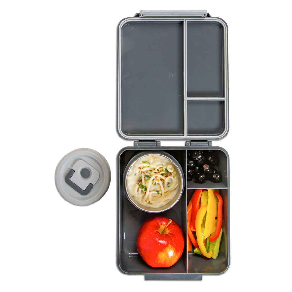 HYDROBREW Dinosaurs Bento Lunch Box with Steel Food Jar - Grey