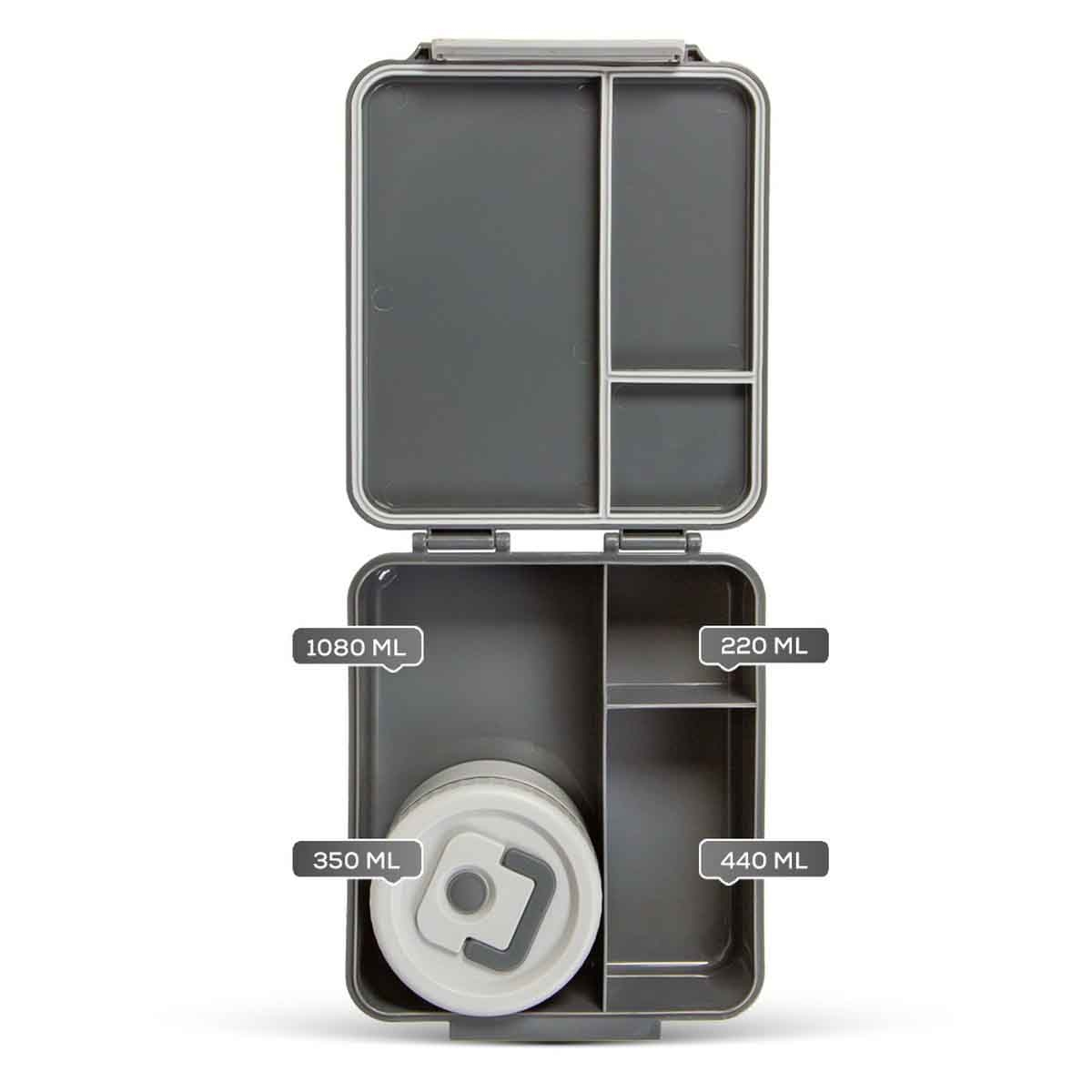 HYDROBREW Dinosaurs Bento Lunch Box with Steel Food Jar - Grey