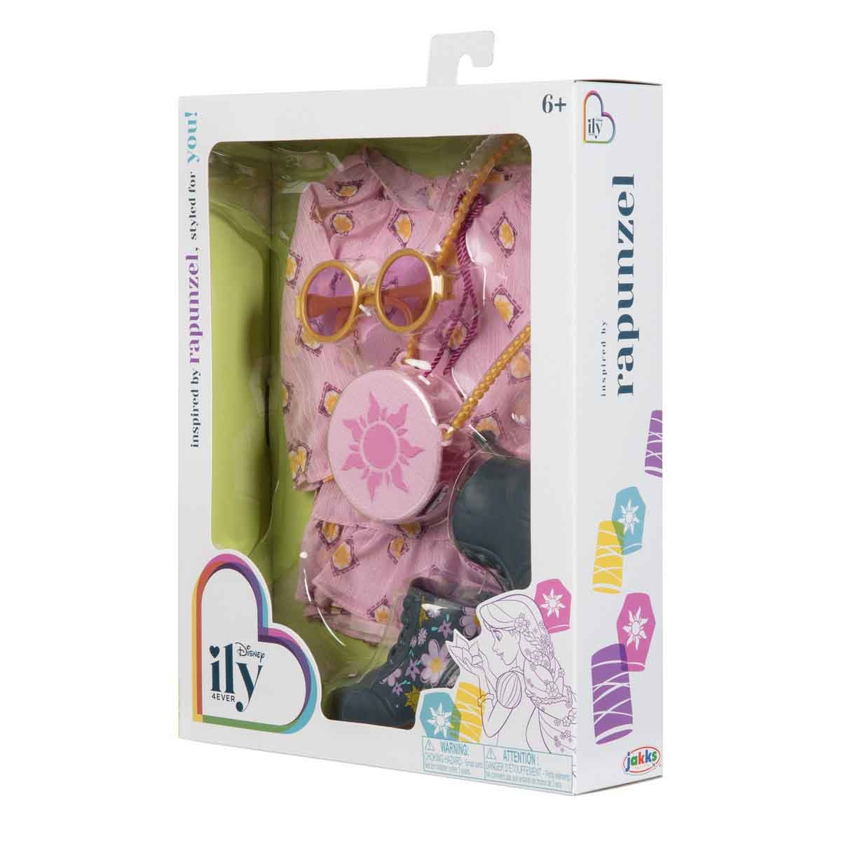 ديزني آيلي فورإيفر فستان دمية مستوحى من رابونزل للبنات، عمر 3-4 سنوات