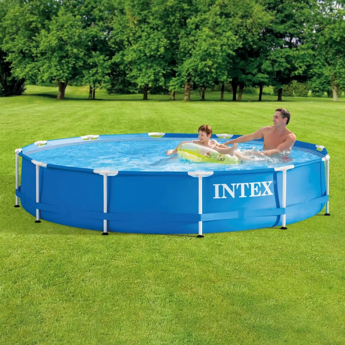 Intex 144″ Round Metal Frame Pool Set Unisex, 5-7 Years