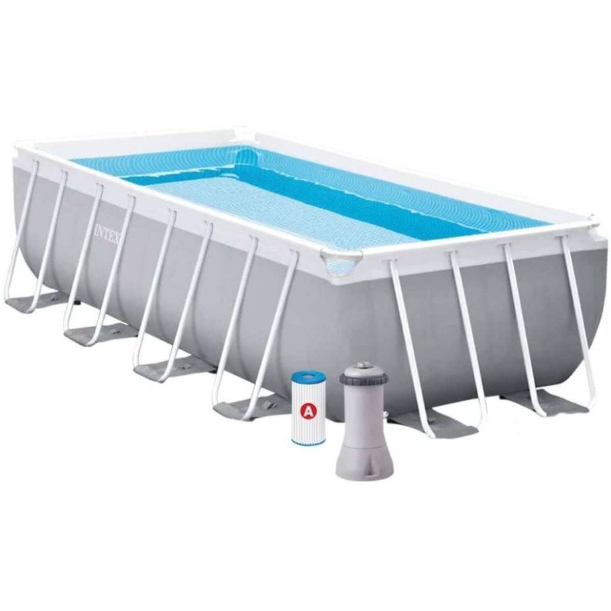 Intex 118″ x 69″ x 31″ Prism Frame Rectangular Pool Set Unisex, 5-7 Years