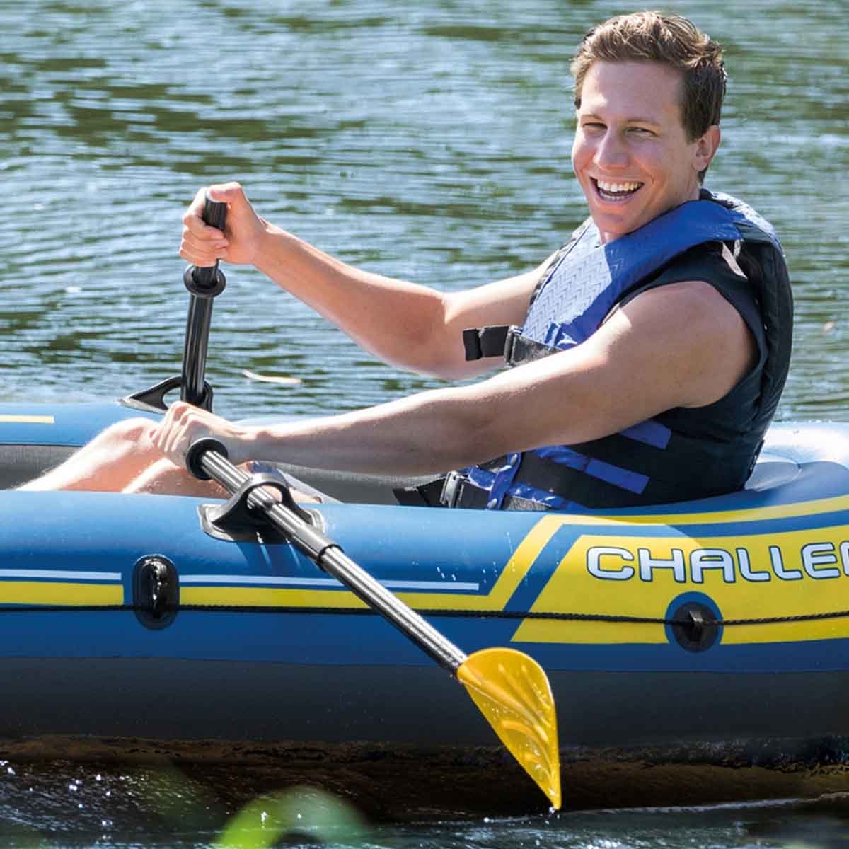 Intex Explorer 100 Boat with Deluxe French Oars Bundle Unisex, 5-7 Years