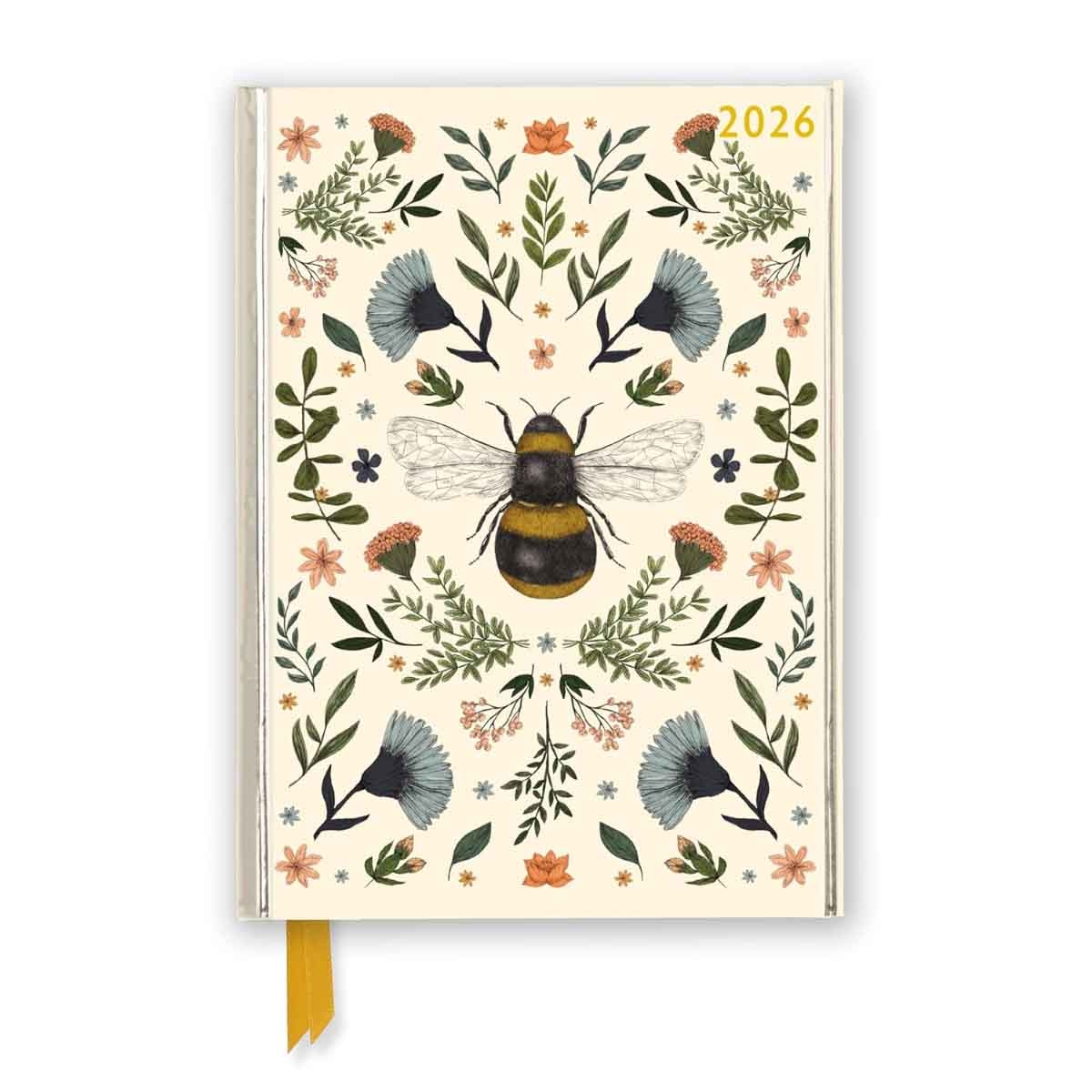 Jade Mosinski: Botanical Bee 2026 Luxury Diary Planner - Page to View with Notes by Flame Tree Studio - 19-08-2025