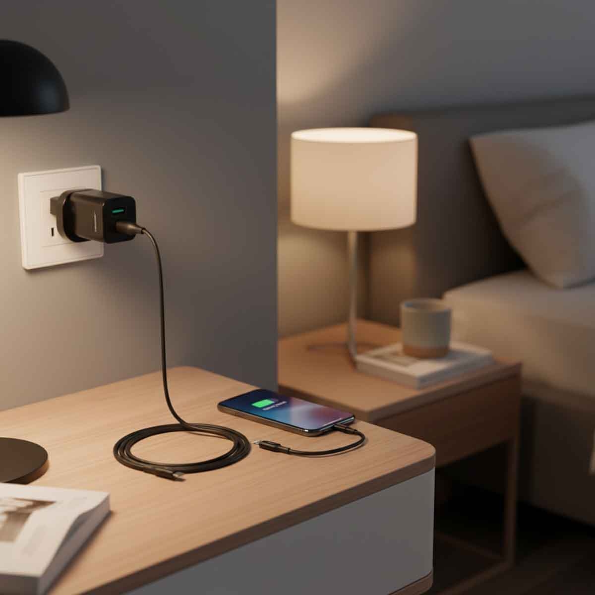 جيبل شاحن حائط 30 واط USB-C PD وUSB QC 3.0 مع كابل لايتنينغ معتمد MFi باللون الأسود