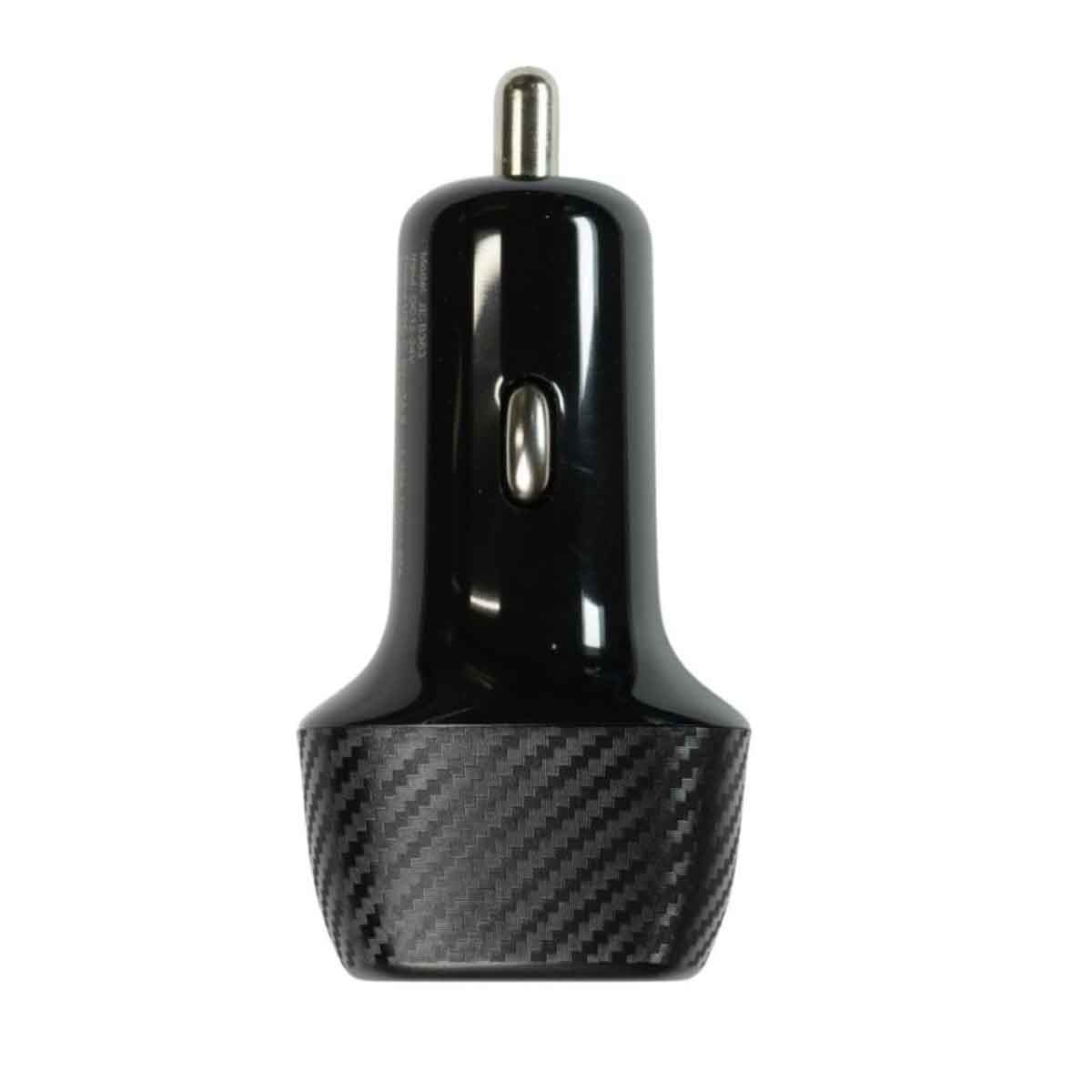 Jeebel Black 38W USB-C PD & USB A Q C3.0 Dual Port Car Charger with MFi Lightning Cable