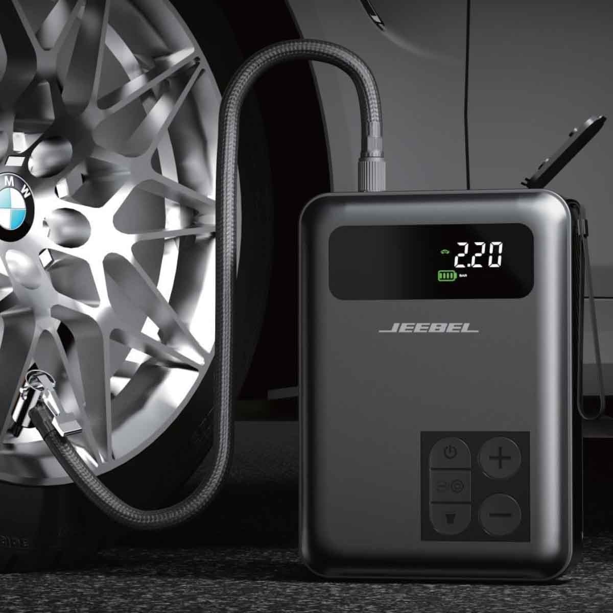 جيبل مشغّل تشغيل بطارية السيارة بقوة ذروة 1500A مع باور بنك 20000mAh وضاغط هواء 150 PSI