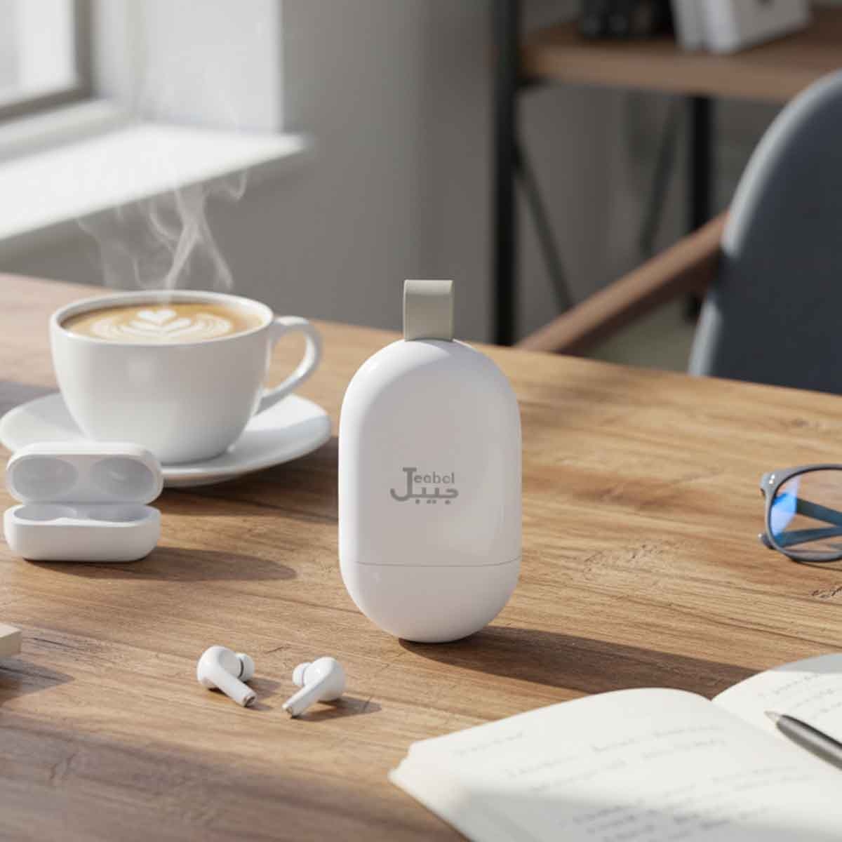 جيبل شاحن ساعة ذكية لاسلكي مغناطيسي USB باللون الأبيض