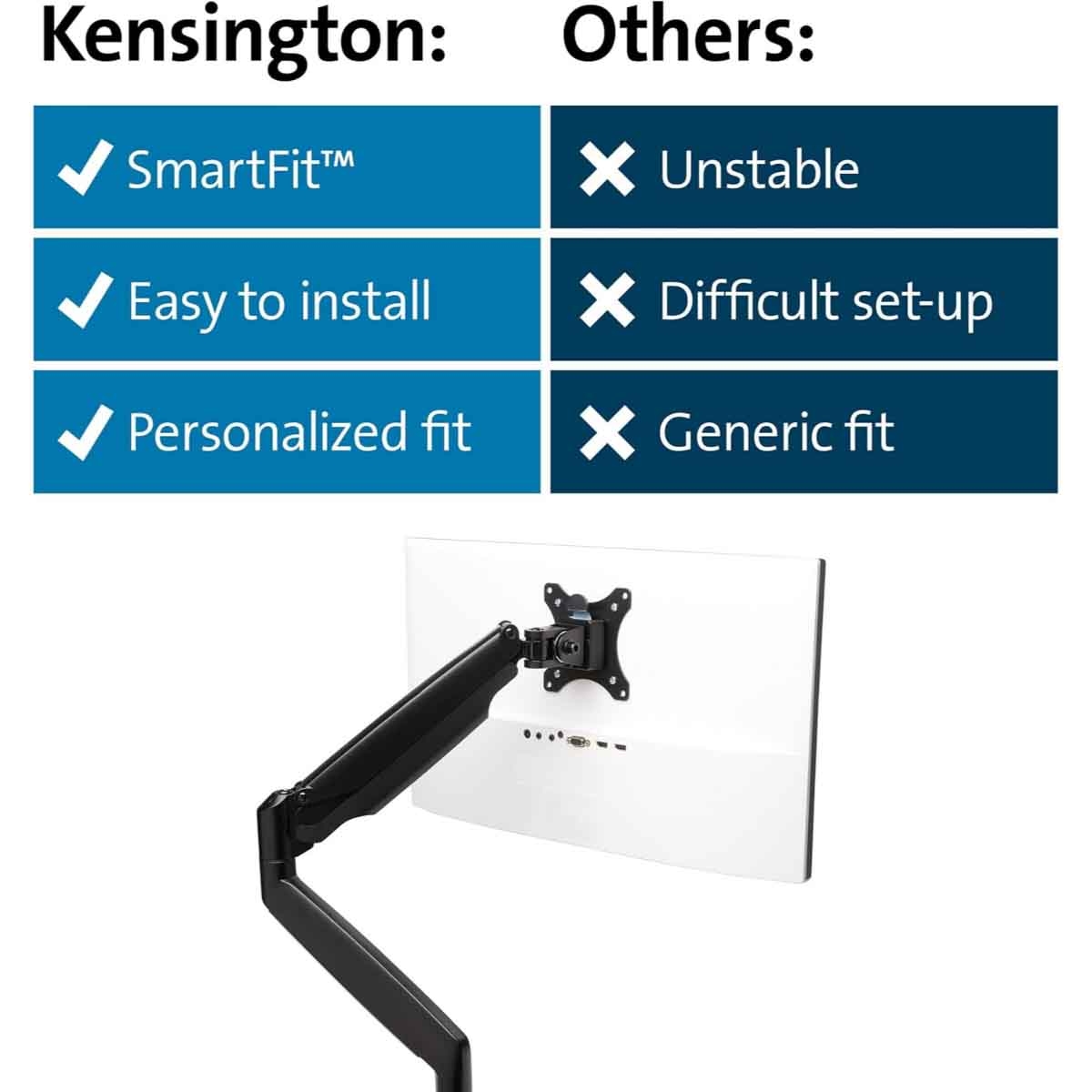 كينسينغتون ذراع شاشة واحدة قابل لتعديل الارتفاع وان تتش
