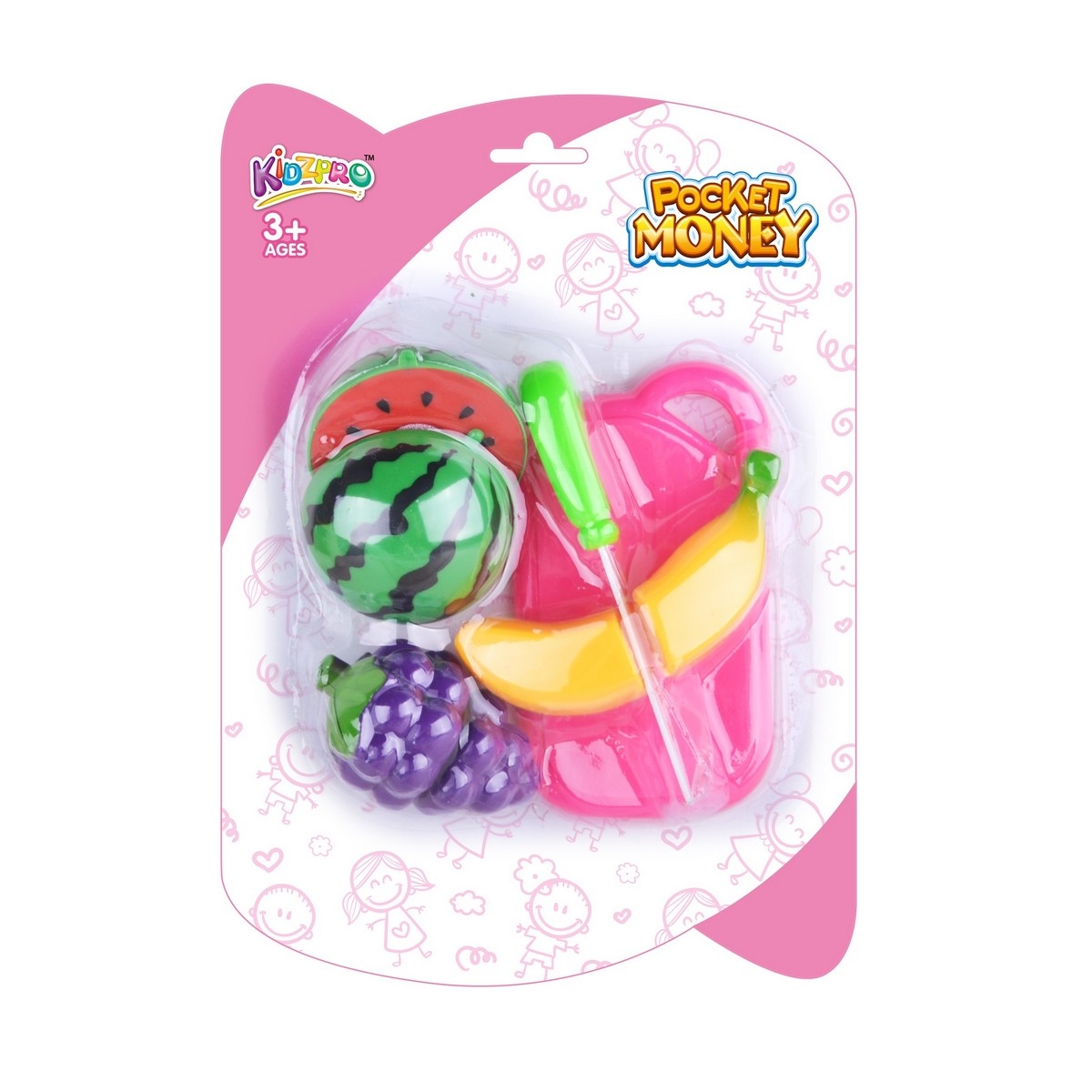 Kidzpro Pocket Money Assorted Fruit & Vegetables Playset Girls, 3-4 Years