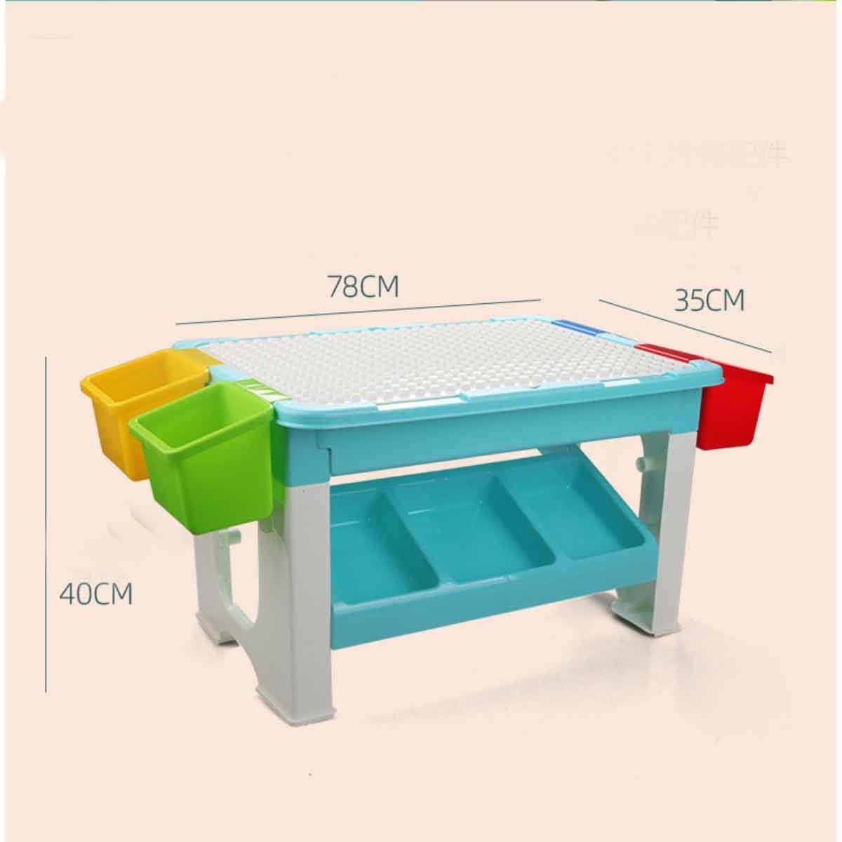 Kikibebe 69-Piece Building Block Table Boys, 3-4 Years