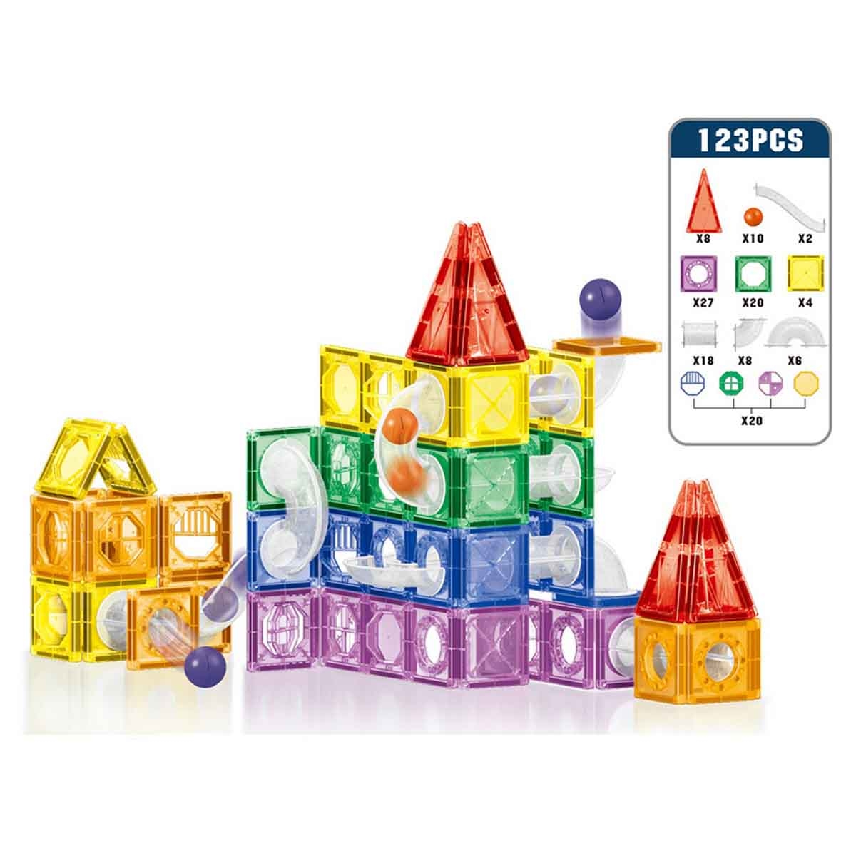 كيكي بيبي مجموعة مكعبات مغناطيسية ملوّنة للنوافذ مكونة من 123 قطعة للأطفال من عمر 0-2 سنة