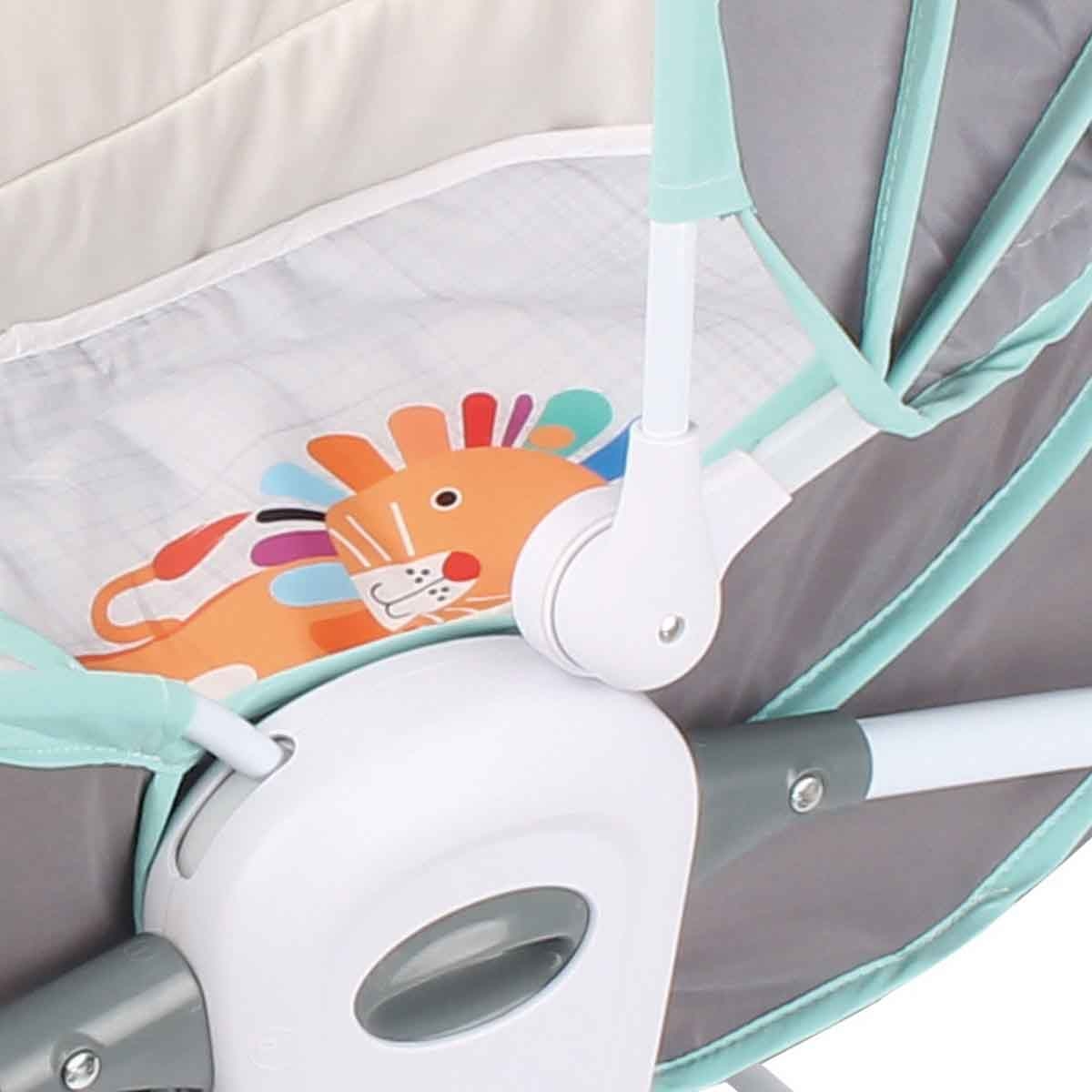 Kikibebe 5-in-1 Grey Adjustable Cozy Rocker Bassinet with 360° Rotating Seat & Music Toddler, 0-2 Years