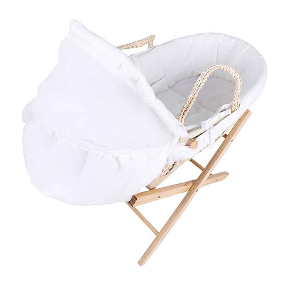 Kikibebe Wooden Fun Moment Moses Basket with Foldable Stand Toddler, 0-2 Years