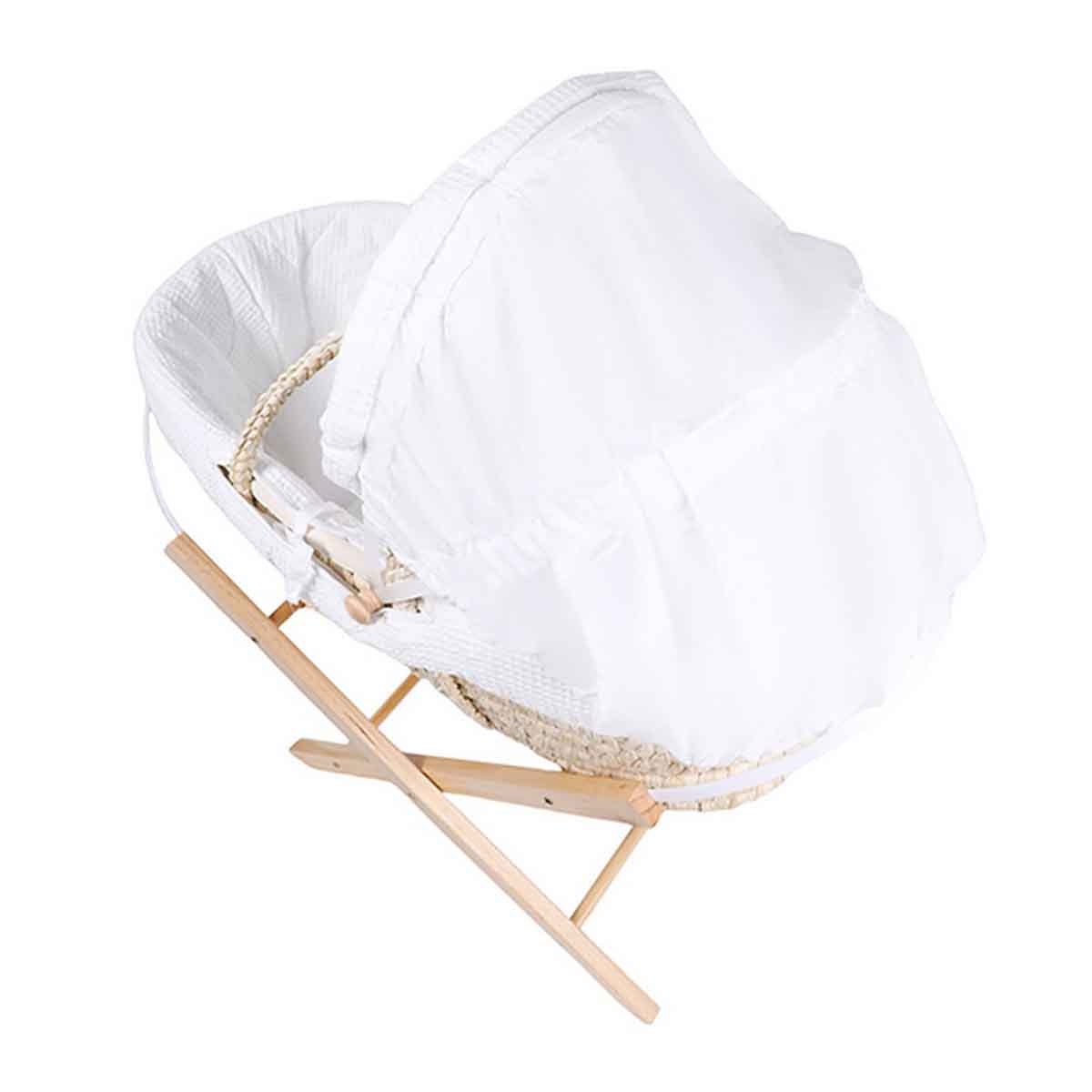 Kikibebe Wooden Fun Moment Moses Basket with Foldable Stand Toddler, 0-2 Years