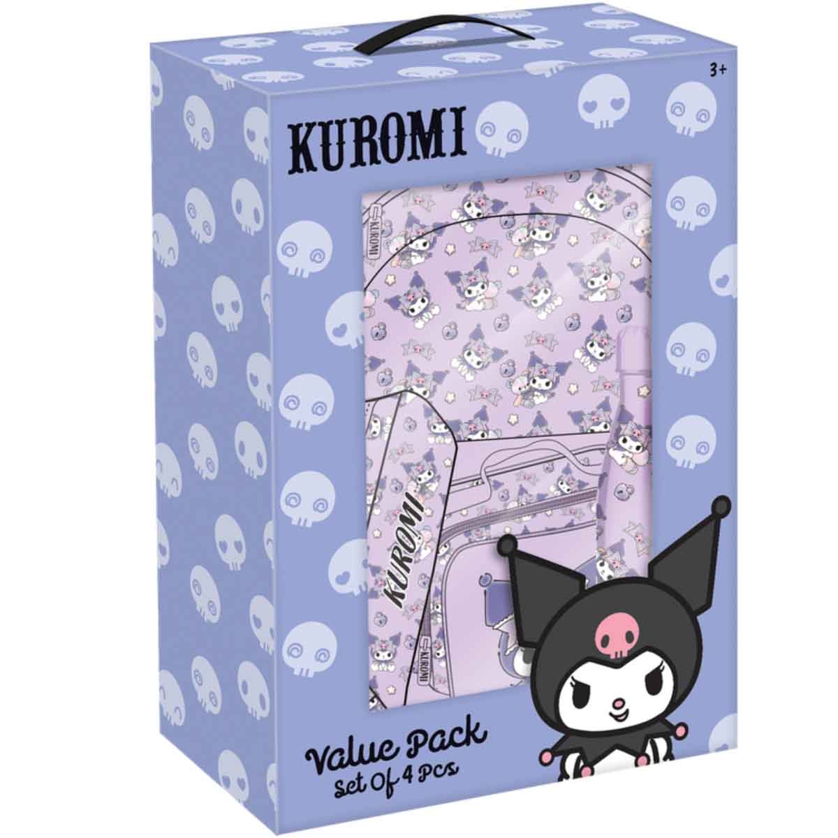 كورومي مجموعة حقيبة ظهر 4 في 1 مع مقلمة وحقيبة غداء وزجاجة