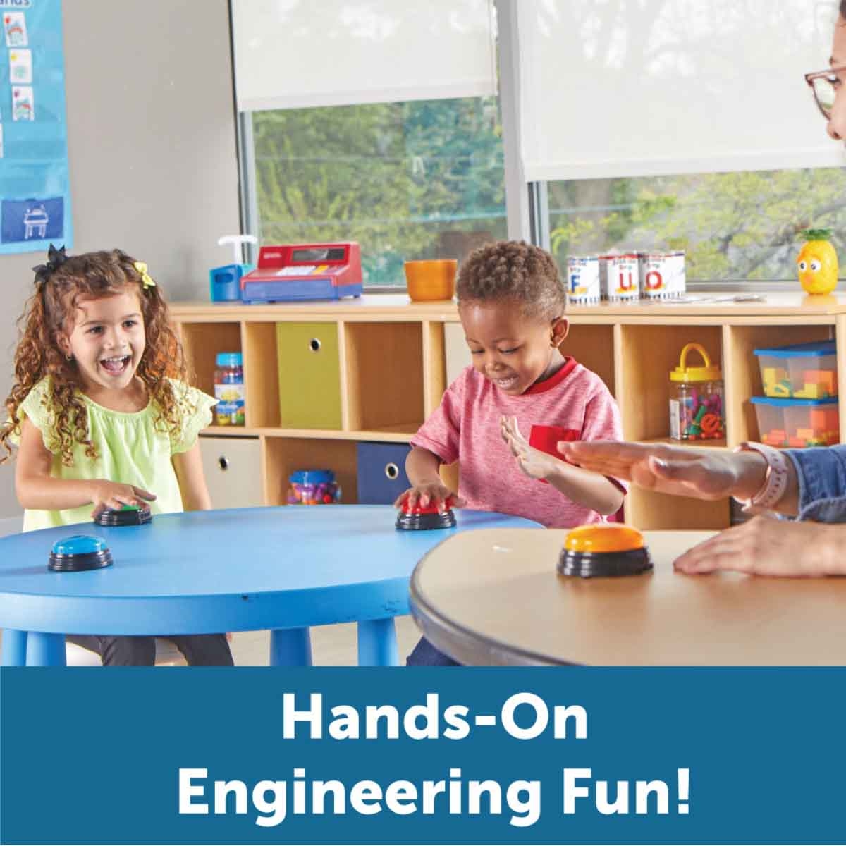 ليرننغ ريسورسز مجموعة أزرار بإضاءة وأصوات 4 قطع للجنسين، 3-4 سنوات