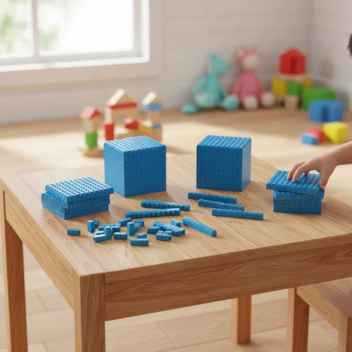 ليرننغ ريسورسز مجموعة قضبان القاعدة العشرية البلاستيكية المتشابكة للصف الدراسي للجنسين، 5-7 سنوات