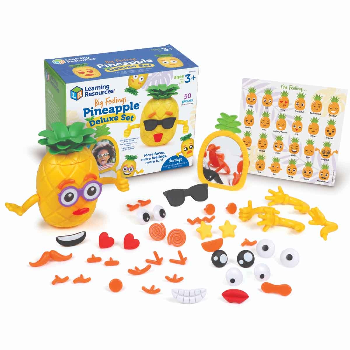 ليرننغ ريسورسز مجموعة الأناناس المشاعر الكبيرة ديلوكس للجنسين، 3-4 سنوات