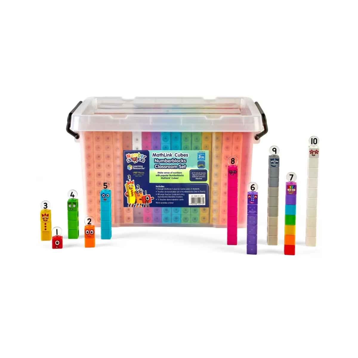 ليرننغ ريسورسز مكعبات ماث لينك نمبر بلوكس مجموعة صفية للجنسين، 3-4 سنوات