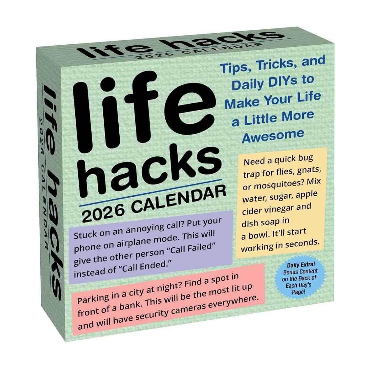 Life Hacks 2026 Day-To-Day Calendar by Keith Bradford - 2025