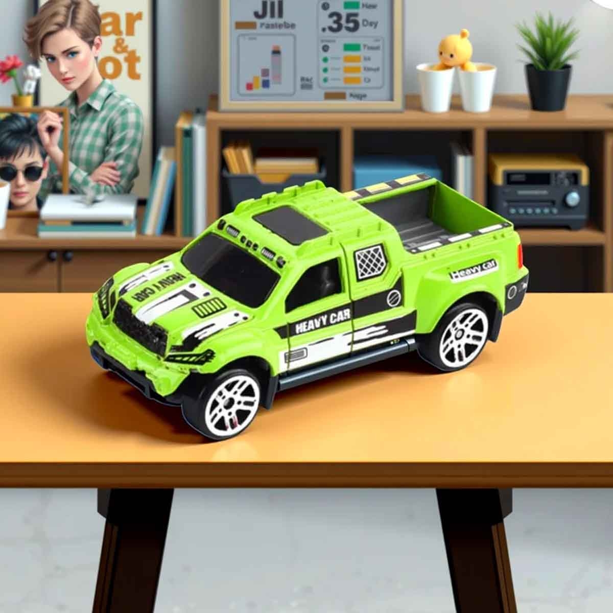 ليتل ستوري مجموعة 6 شاحنات بيك أب منزلقة من سبائك معدنية للجنسين، عمر 3-4 سنوات