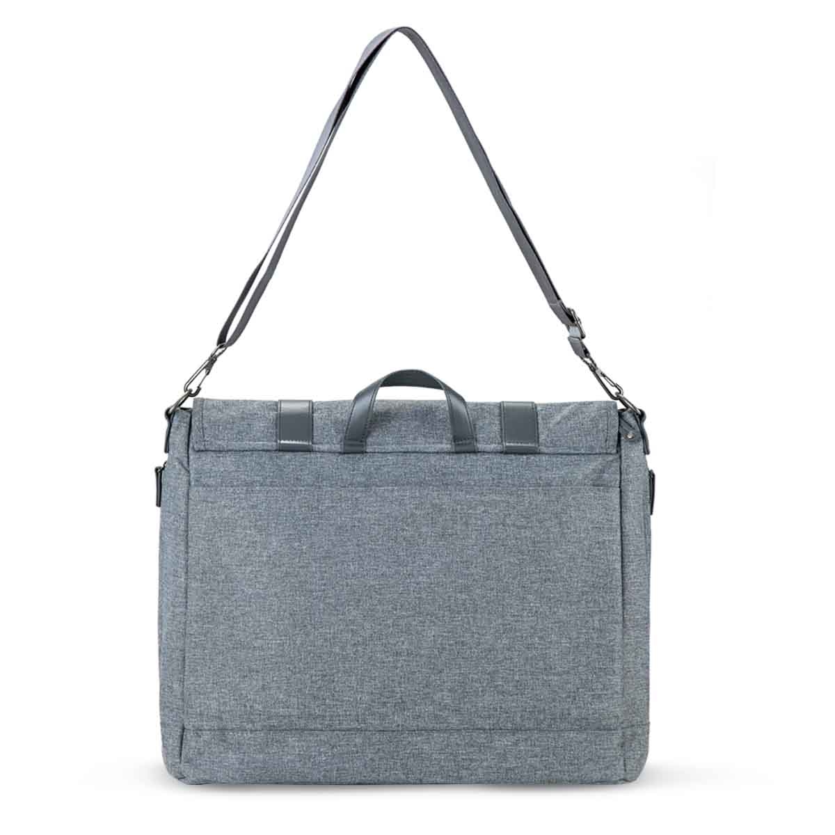 ليتل ستوري حقيبة حفاضات للأب باللون الرمادي مع سجادة تغيير وأحزمة عربة