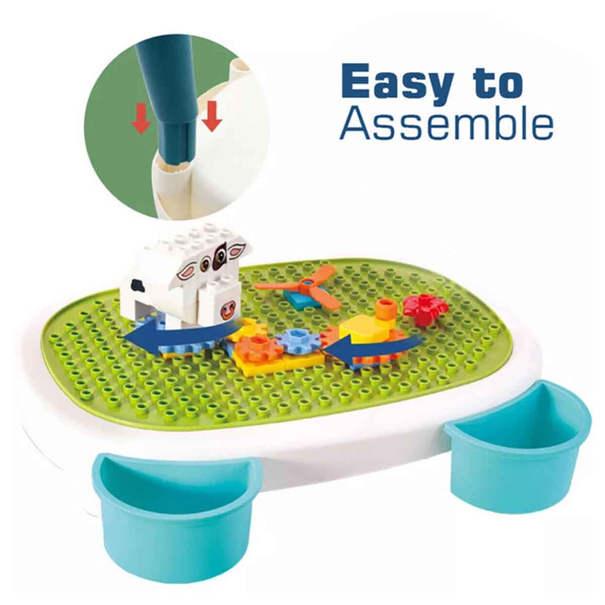 Little Story STEM Series DIY Spinning Puzzle Building Blocks Set with Stool