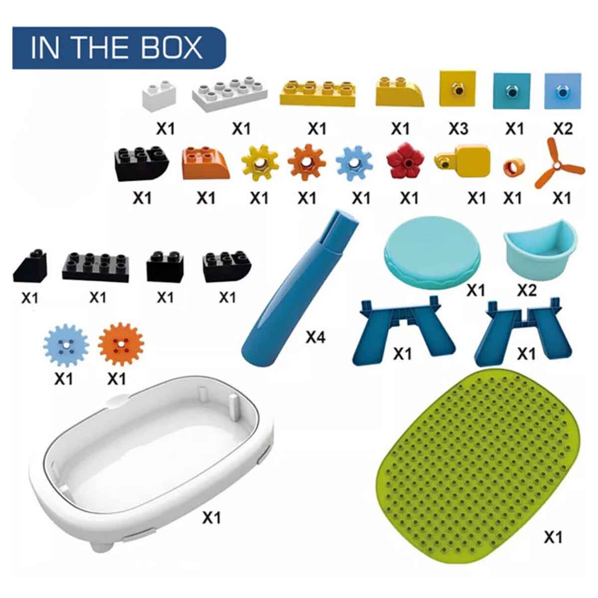 Little Story STEM Series DIY Spinning Puzzle Building Blocks Set with Stool