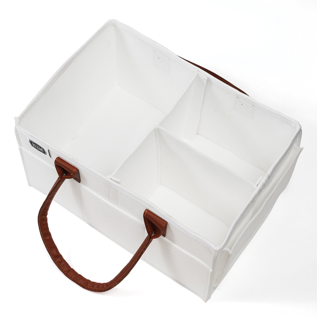 Little Story Medium White Diaper Caddy with Travel Pouch Toddler