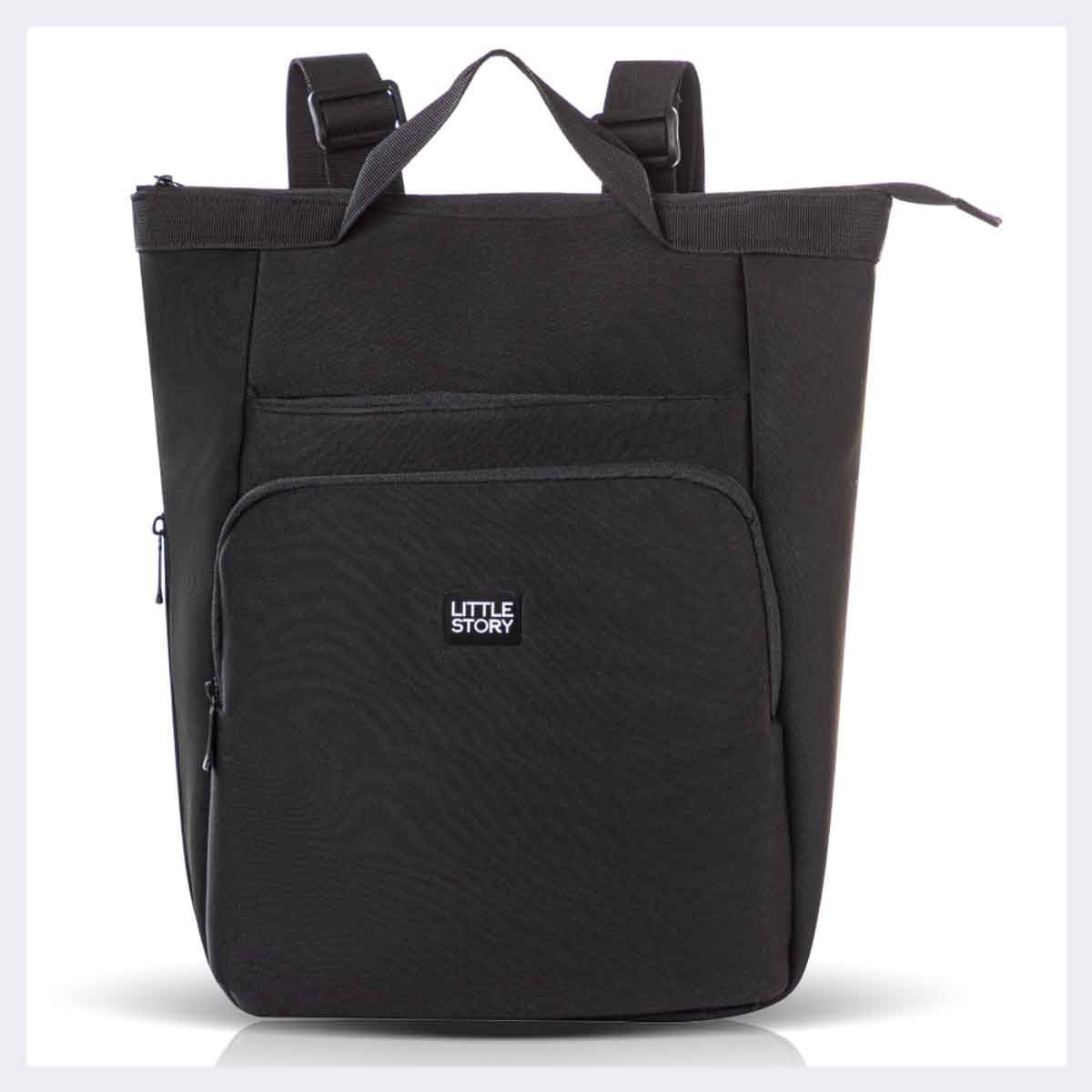 Little Story Black Mommy Diaper Bag with Changing Mat